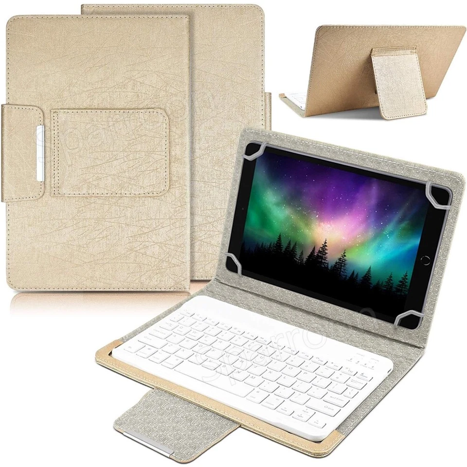 10" 10.1" inch Universal Bluetooth Keyboard Case Cover For IOS Android Tablet PC - Image 4 of 4