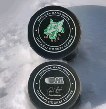 SUDBURY WOLVES OHL OFFICIAL GAME PUCK VICEROY MFG. MADE IN SRI LANKA 🇱🇰