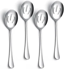 Serving Spoons 4 Pieces, Slotted Serving Spoon Large Cutlery for Catering Buffet