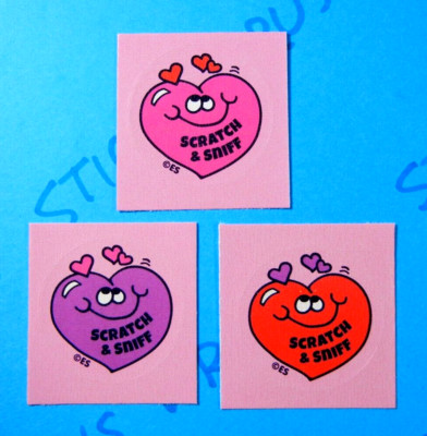 Raspberry Hearts Sticker Lot Of 3 Everything Smells