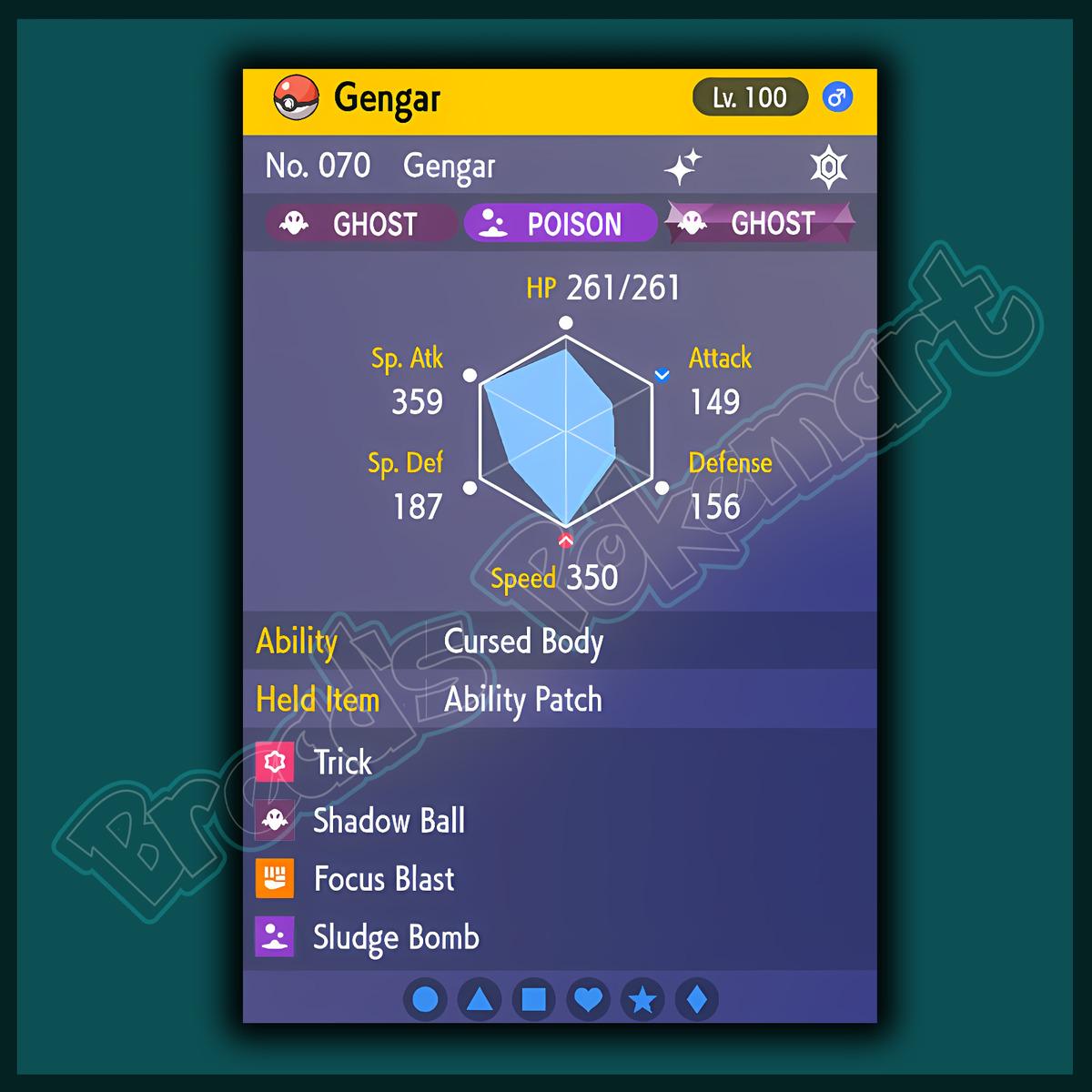 6IV Shiny Gengar Pokemon Scarlet and Violet