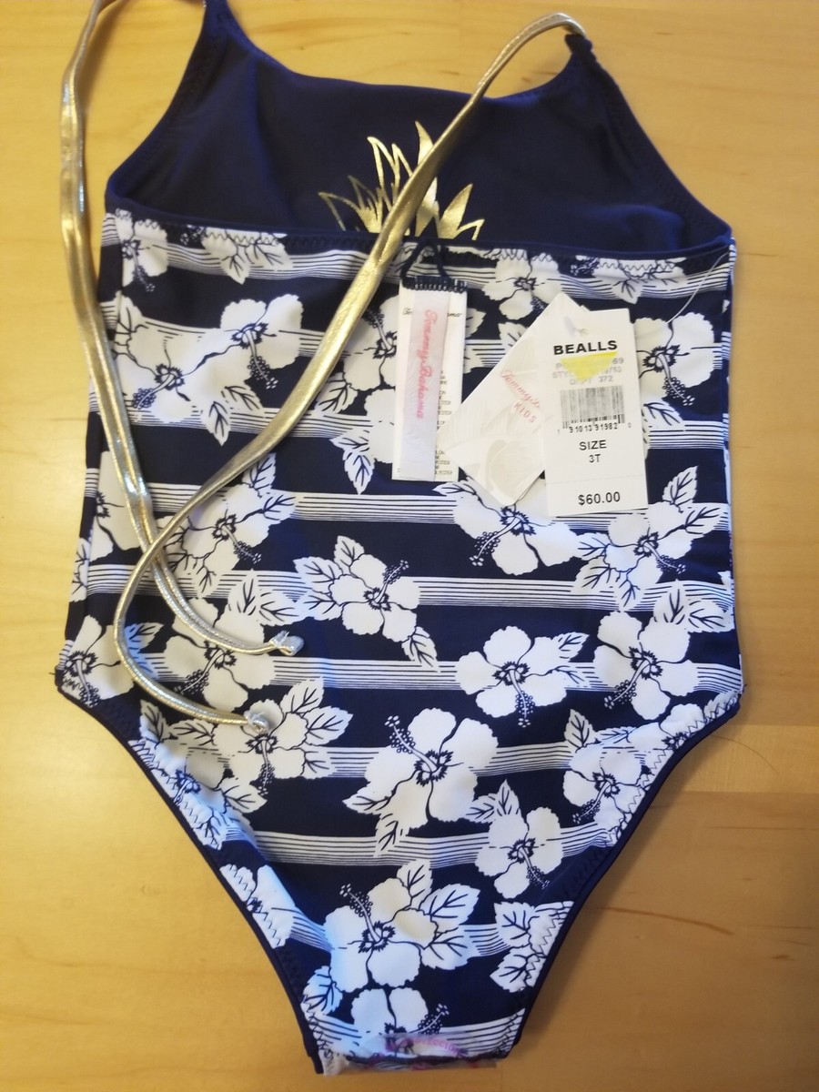 Tommy Bahama 3T Girls Swimsuit One Piece Reversible Floral