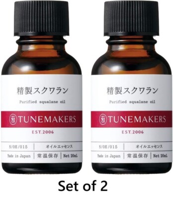 TUNEMAKERS Refined Squalane Oil 20ml ×2 | Lightweight Face Oil | Made in Japan
