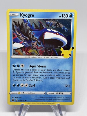 Kyogre 3/25 Rare Holo Pokemon TCG- NM/M