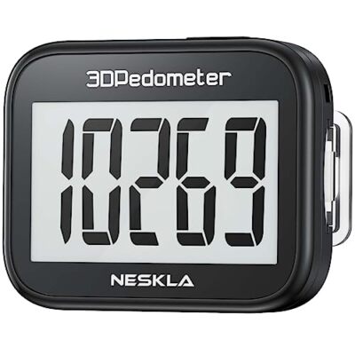 NESKLA 3D Pedometer for Walking, Simple Step Counter with Assorted