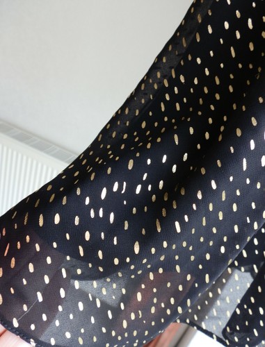 ABITO MISS SELFRIDGE NERO E ORO NUOVO CON ETICHETTE TAGLIA 10 PEZZI £39 - Foto 3 di 7