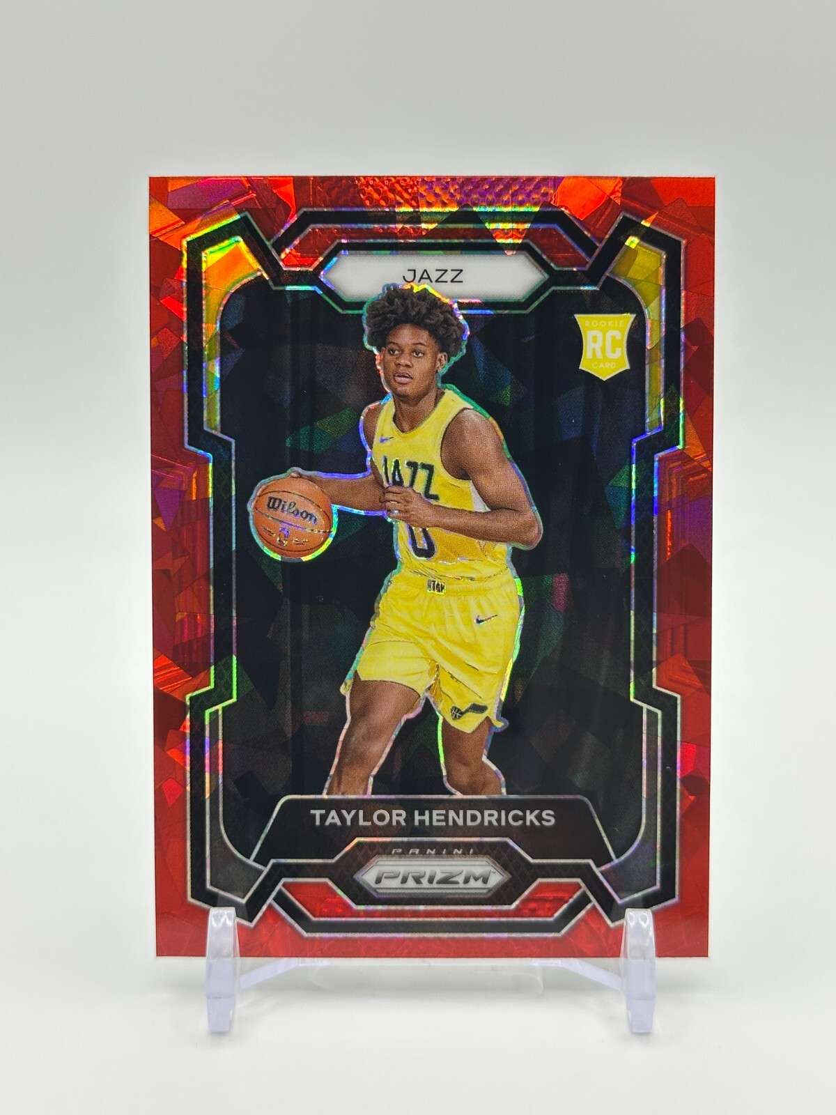 2023-24 Panini Prizm - #161 Taylor Hendricks (RC) Red Ice Prizm