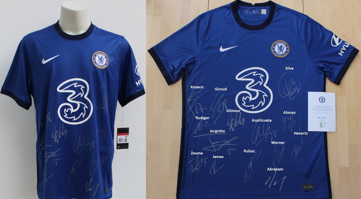 2020-21 Chelsea Champions League Winners Shirt Squad Signed + 