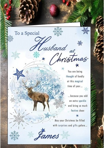 Personalised Christmas Card Husband Partner Fiancé Son Wife Daughter in Law - 第 1/5 張圖片