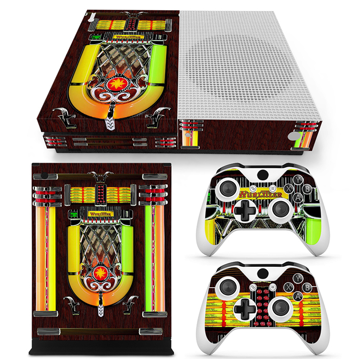 Xbox One S Console Skin Decal Sticker Old Retro Music Jukebox Custom Design Set-image