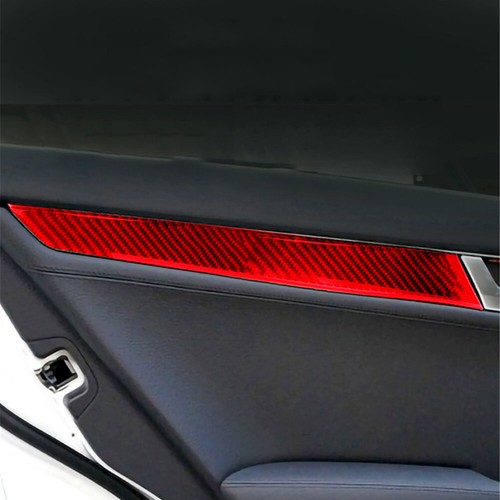 4Pcs For Mercedes-Benz C-class W204 2007-2013Red Carbon Fiber Door Panel Trim - Picture 6 of 17