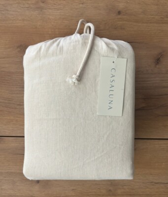 Full 100% Washed Hemp Solid Sheet Set Snowfall White - Casaluna