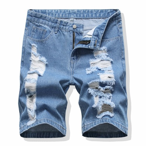 Men's Denim Shorts Distressed Ripped 