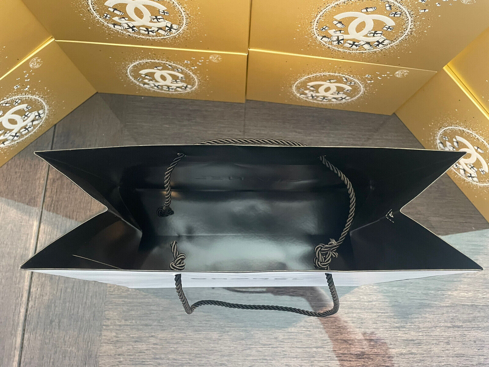 CHANEL Paper Bag Shopping Bag White Gift Bag 11.5”x.9.75”x5” New