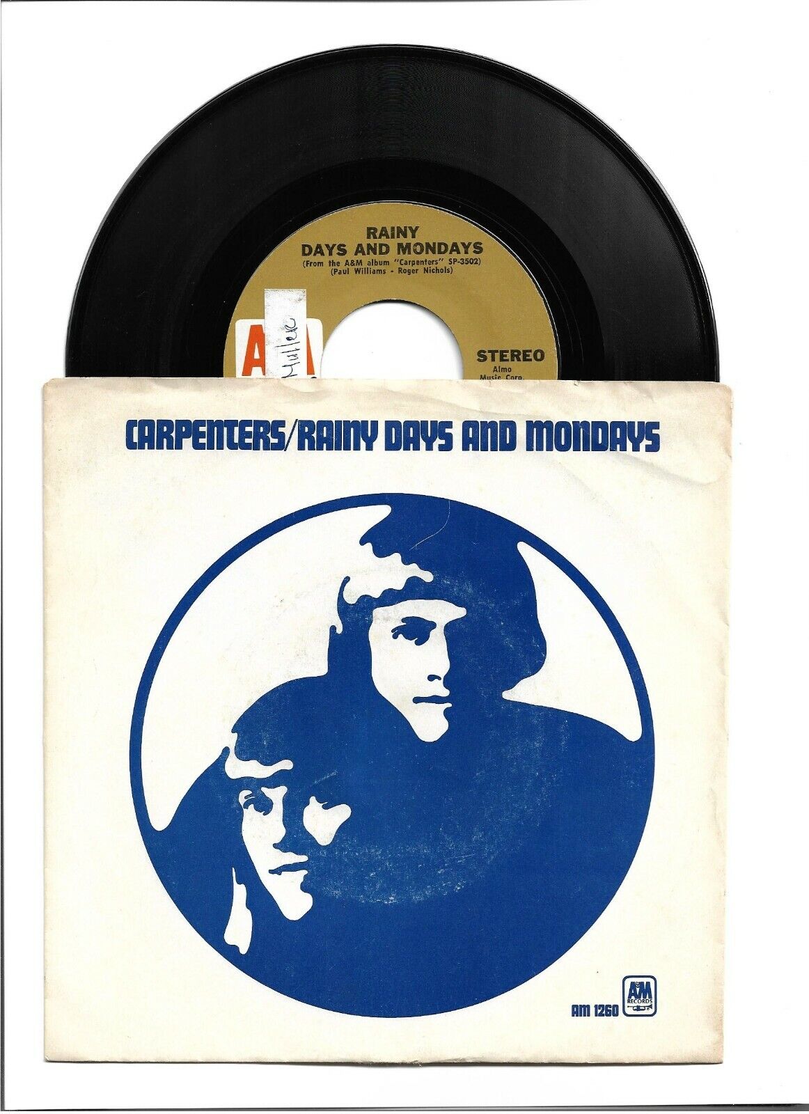 Rainy days and Mondays The Carpenters 1971 Sticker