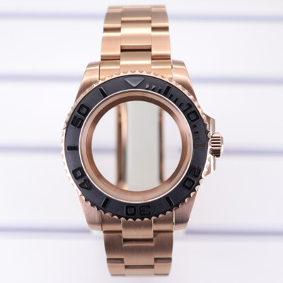 40mm Rose Gold Uhrengehäuse Armband ändern Yacht Mod Saphirglas für NH34 35 8215