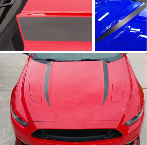Car Graphics Hood Decal Black Stripes Sticker for 2015 2016 NEW FORD MUSTANG - Picture 1 of 7