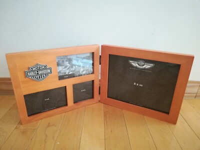 Authentic Hallmark HARLEY-DAVIDSON Wood PICTURE FRAME Holds 4 pictures 2003