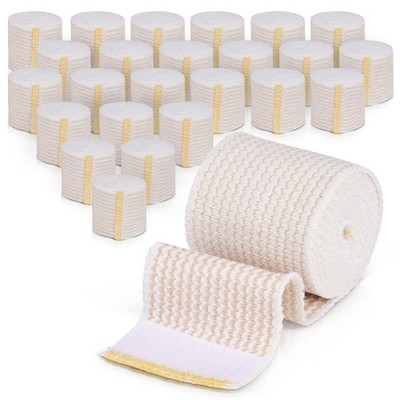 GT Premium Elastic Bandage Wrap (2'' 25 Pack) - Hook & Loop Fasteners at Both ...