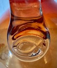 Vintage Amber to Orange Hand-blown Glass Bottle Fish Hallmark  — photo 5