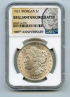 1921 Morgan Silver Dollar $1 NGC Brilliant Uncirculated