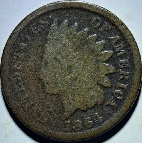 1864 Indian Head Cent Copper-Nickel Good Coin Collectible.