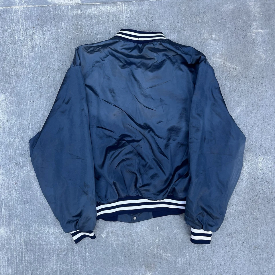 Chaqueta de bombardero Goodyear Racing vintage años 80 satinada cierre a presión universitaria talla M Foto 2 de 4