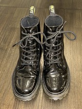 Black Womens Dr Martens Air Wair Bouncing Soles Leather Boots 11821 US Size 7