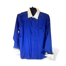 Donald J Trump Signature Collection Blue Dress Shirt French Cuffs Mens Large