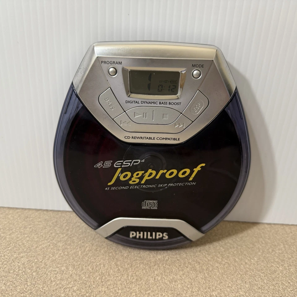 Vintage Philips Jogproof Portable CD Player 45 ESP 4 Model AX5011/17 - TESTED