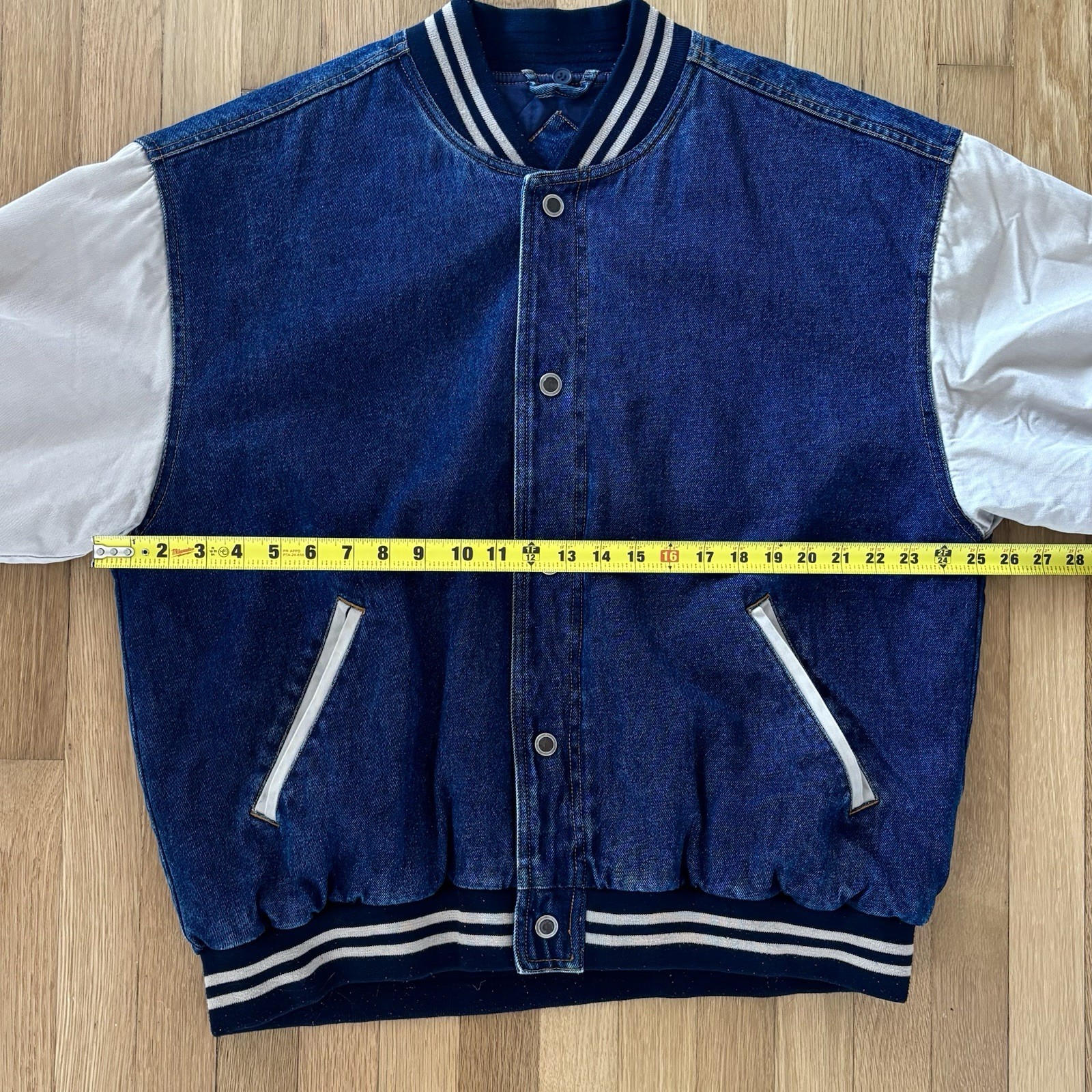 Vintage Basic Editions Jacket Denim Varsity Quilt… - image 7