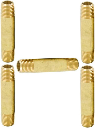 Legines Brass Long Nipple, 1/8" NPT Male X 1/8" NPT Male Pipe Fitting, 2" Length