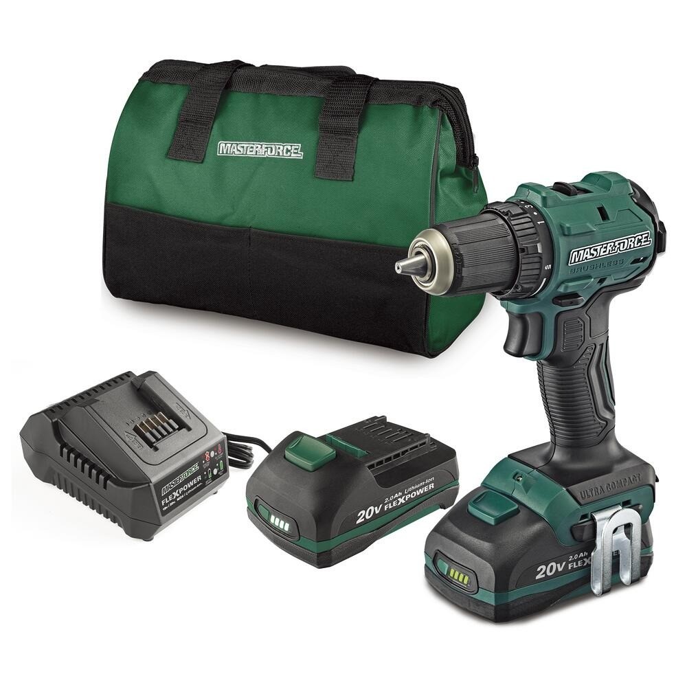 Masterforce Ultra Compact 20-Volt Brushless Cordless 1/2