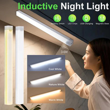 LED Motion Sensor Under Cabinet Closet Light USB Rechargeable Kitchen Lamp Strip