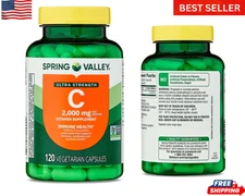 Spring Valley Ultra Strength Vitamin C Capsules Dietary Supplement 2000 mg 120Ct