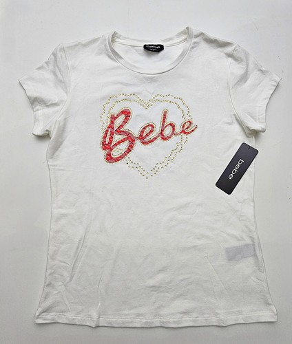 Bebe Rhinestone Logo BeBe Women's Rhinestone Logo T-Shirt – Size Large (NWT) | eBay