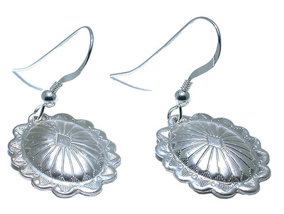 Navajo Südwesten Punze F STER Petite Concho Sterling Ohr Draht Ohrringe PSE134
