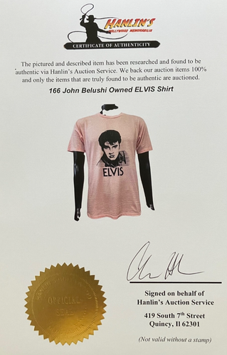John Belushi Personally Owned "ELVIS" Worn Shirt Hanlin's Auction COA - 第 3/4 張圖片