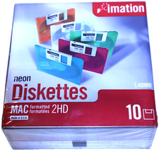 Imation Neon 3.5 Diskettes MAC Formatted 2HD ...