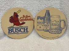 VINTAGE 1990's St. Louis Cardinals Busch Beer 4 Inch Coaster, COOL-LOOK!