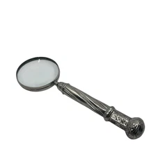 Large Antique Victorian Edwardian Silver Plated Magnifying Glass 12” Long