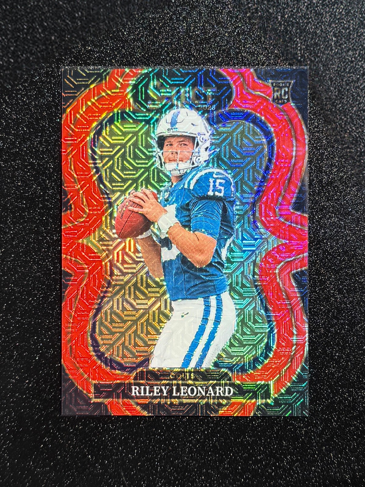 2025 Panini Select, Suite Red Prizm rookie Riley Leonard /49 (RC) (SP) Colts