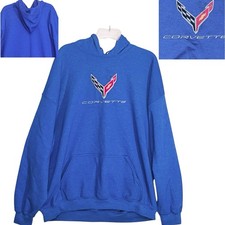 Vintage 90  s Corvette Sweatshirt Embroidered Hoodie Men  s Sz 2XL