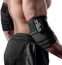 Elbow Wraps for Weightlifting 1 Pair 47" Elastic Support Straps Gym Workout