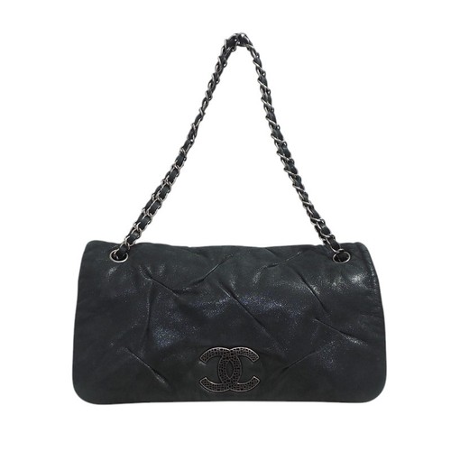 Chanel CC Logo Glint Calf Flap Shoulder Bag