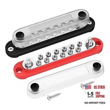 12V Power Distribution Block 2 x 1/4" M6 Terminal Studs 12 x M4 150A-T7M6