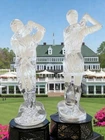 Vintage Pair Waterford Crystal Male & Female Golfers in Mint Condition - Signed