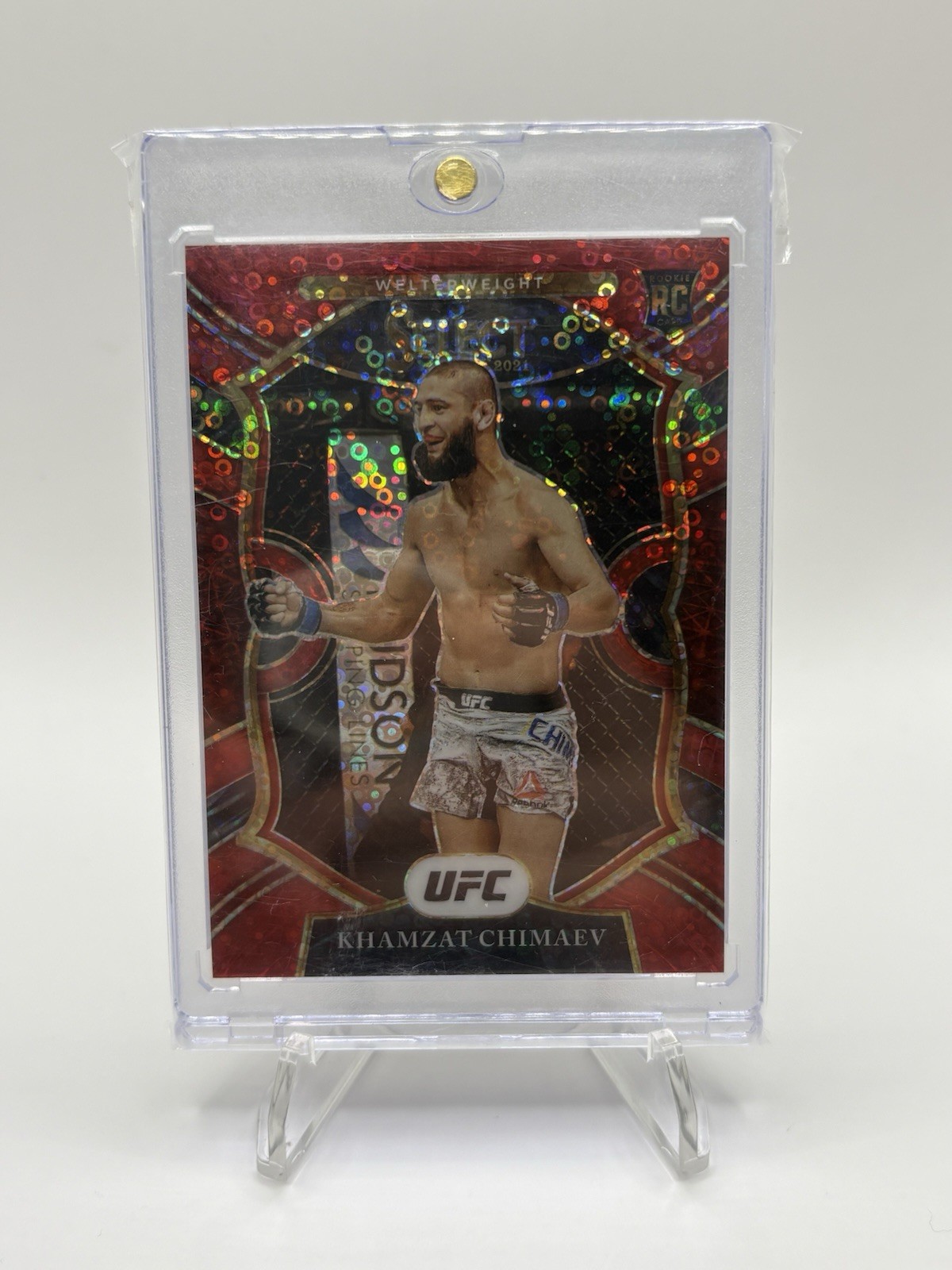 2021 Panini Select UFC Red Disco Khamzat Chimaev Rookie #57 Serial /199 MMA Card