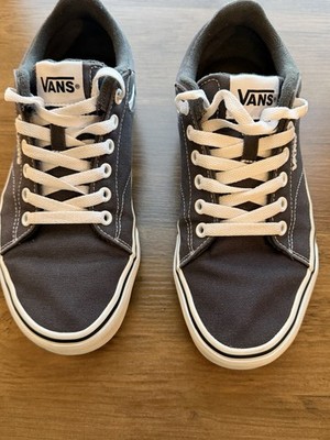 Vans Ward Low Gray White Canvas Sneakers Men s Size 7 Classic Skate Shoes