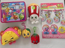 6 Shopkins Collectibles, Tin Lunchbox, Asst Plushies  7 Piece Decoration Kit